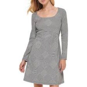 🖤🤍 NWT Tommy Hilfiger Diamond Checked Dress Black White Long Sleeve Dress 16/XL